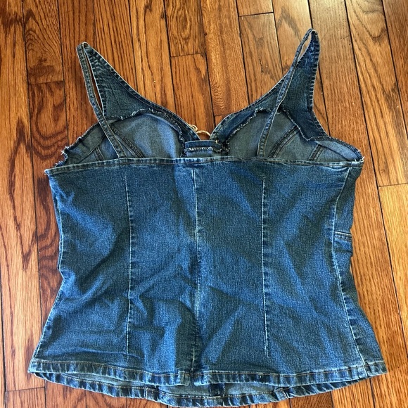 Denim Lace-Up Top - Picture 2 of 3